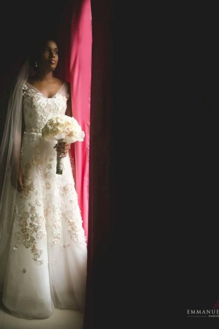 Augusta Jones Vicki Wedding Dress with Blush Floral Appliqué & Veil