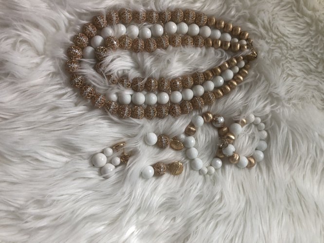 Gold Clutch and White & Gold accessories