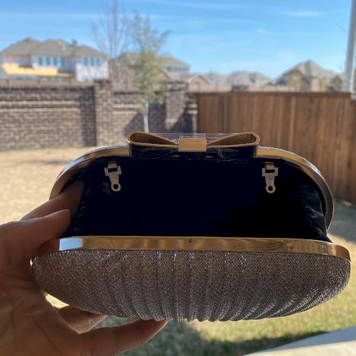 Gold evening clutch