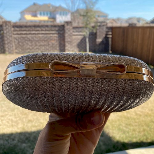 Gold evening clutch