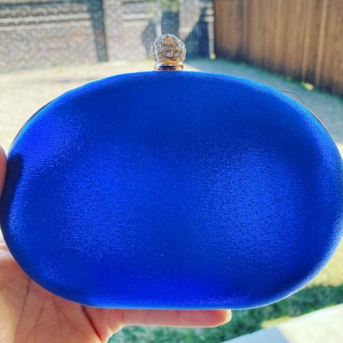 Blue Crystal Floral Clutch