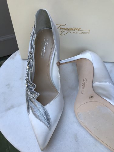 Imagine by Vince Camuto Silver Embellished Pumps 
