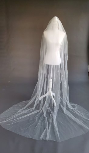 Augusta Jones Vicki Wedding Dress with Blush Floral Appliqué & Veil