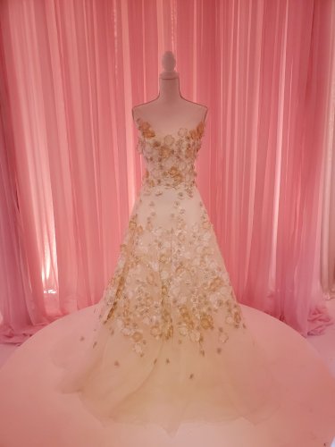 Augusta Jones Vicki Wedding Dress with Blush Floral Appliqué & Veil