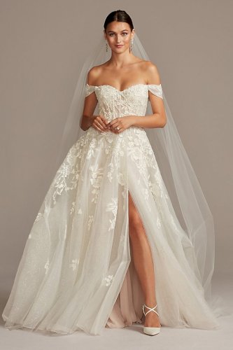 Size 2 Galina Signature Dress and Veil-glamorous yet lightweight dress! Discounted over 50%!!