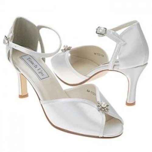 New TOUCH UPS "Serenity" White Satin Wedding Bridal Shoes sz 9M