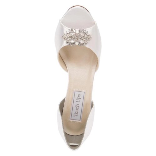 New Touch Ups "Olivia" White Satin Wedding Bridal Shoes size 6 M US