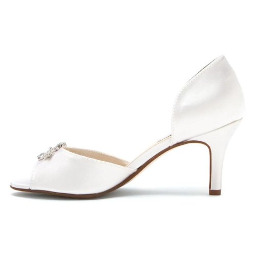 New Touch Ups "Olivia" White Satin Wedding Bridal Shoes size 6 M US